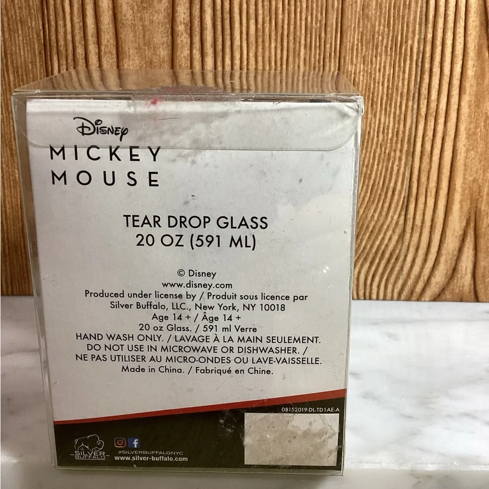 Disney Mickey Mouse and Minnie Tear Drop Wine Glass 20 oz